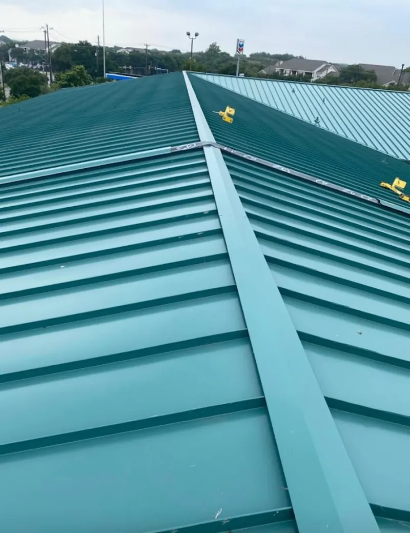 Green commercial metal roof ridge and valley for Metal Roof Repair in Kearns